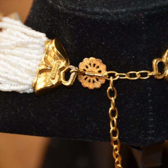 RARE VINTAGE STATEMENT RUNWAY JOSE MARIA BARRERA PEARL 28 STRANDS BEACH NECKLACE - Picture 6 of 14